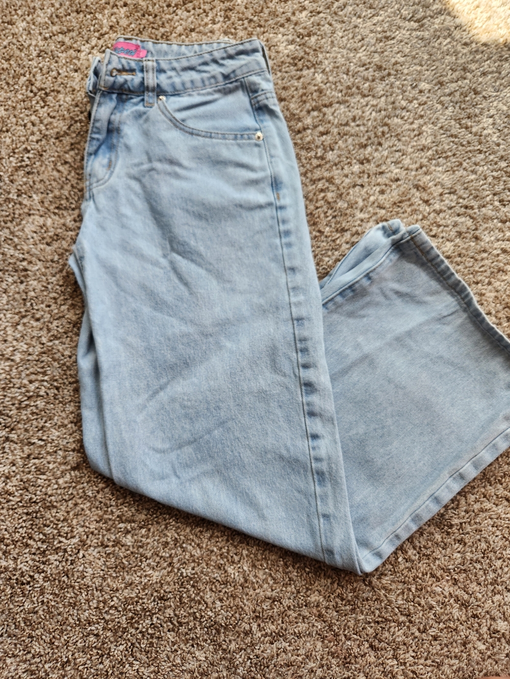 Edikted Wide Leg Jeans Light Wash Y2K Style